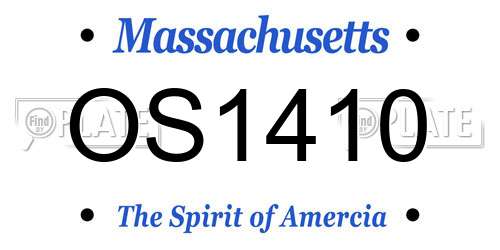 OS1410 Massachusetts License Plate