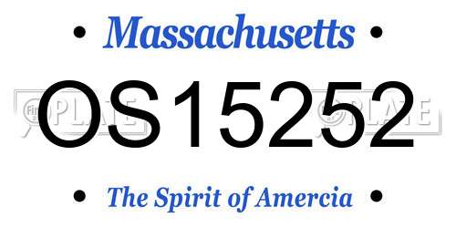 OS15252 Massachusetts License Plate