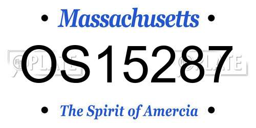 OS15287 Massachusetts License Plate