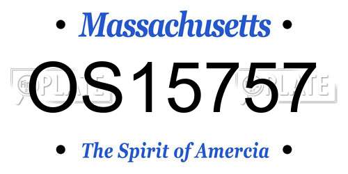 OS15757 Massachusetts License Plate