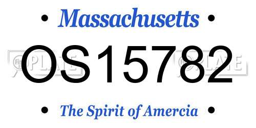 OS15782 Massachusetts License Plate