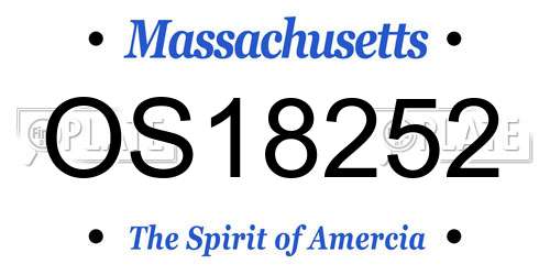 OS18252 Massachusetts License Plate