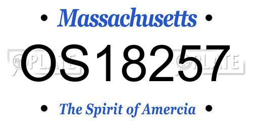 OS18257 Massachusetts License Plate