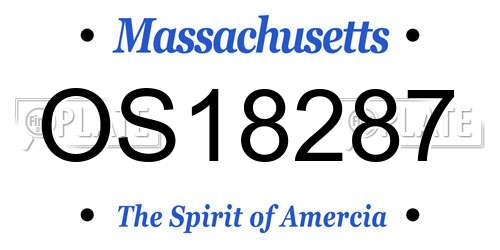 OS18287 Massachusetts License Plate