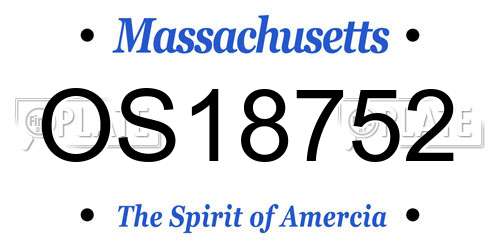 OS18752 Massachusetts License Plate