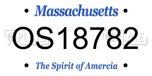 OS18782 Massachusetts License Plate