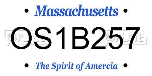OS1B257 Massachusetts License Plate