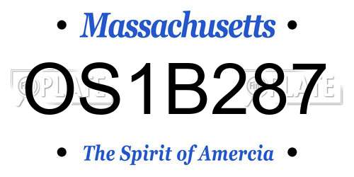 OS1B287 Massachusetts License Plate