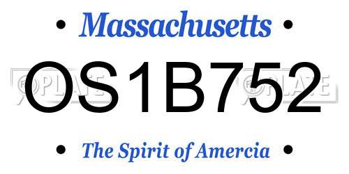 OS1B752 Massachusetts License Plate