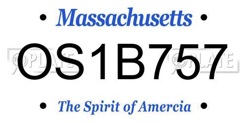 OS1B757 Massachusetts License Plate
