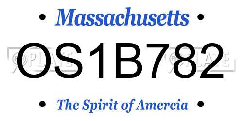 OS1B782 Massachusetts License Plate