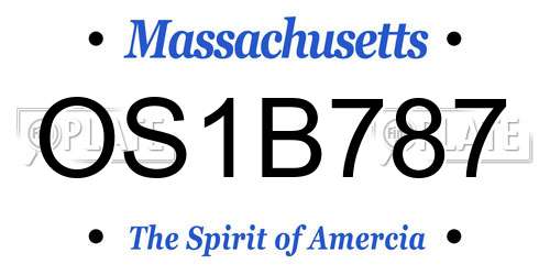 OS1B787 Massachusetts License Plate