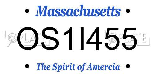 OS1I455 Massachusetts License Plate