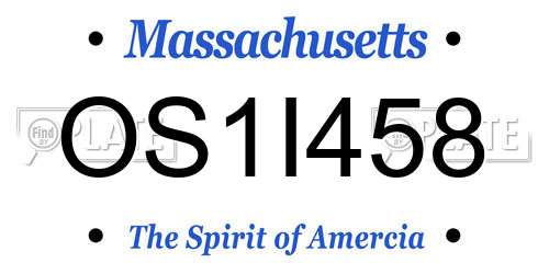 OS1I458 Massachusetts License Plate