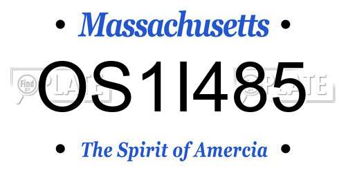 OS1I485 Massachusetts License Plate