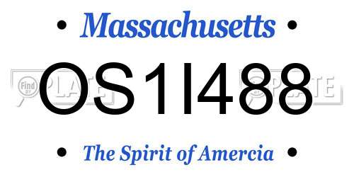 OS1I488 Massachusetts License Plate