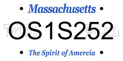 OS1S252 Massachusetts License Plate
