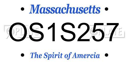 OS1S257 Massachusetts License Plate