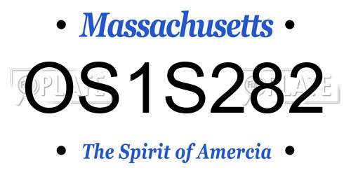 OS1S282 Massachusetts License Plate