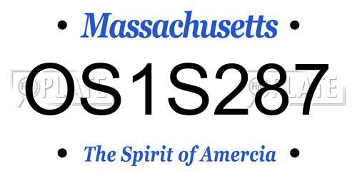 OS1S287 Massachusetts License Plate
