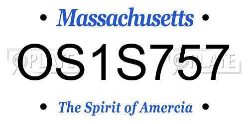 OS1S757 Massachusetts License Plate