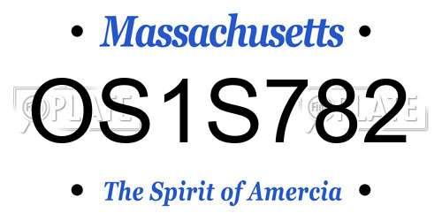 OS1S782 Massachusetts License Plate