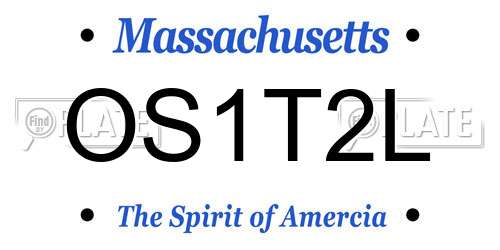 OS1T2L Massachusetts License Plate