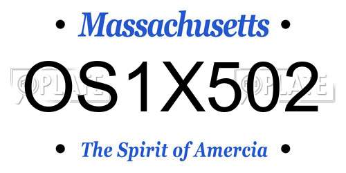 OS1X502 Massachusetts License Plate