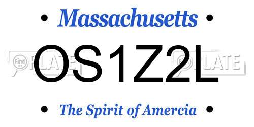 OS1Z2L Massachusetts License Plate