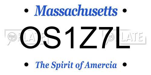 OS1Z7L Massachusetts License Plate