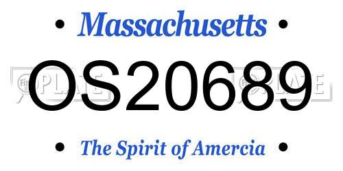 OS20689 Massachusetts License Plate