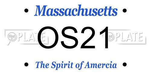 OS21 Massachusetts License Plate