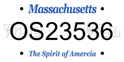 OS23536 Massachusetts License Plate