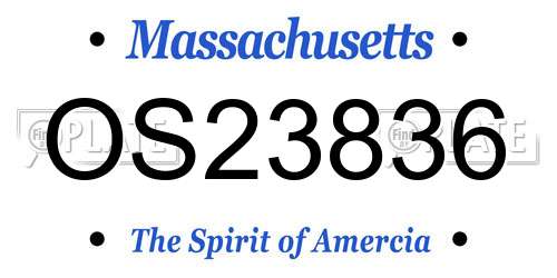OS23836 Massachusetts License Plate