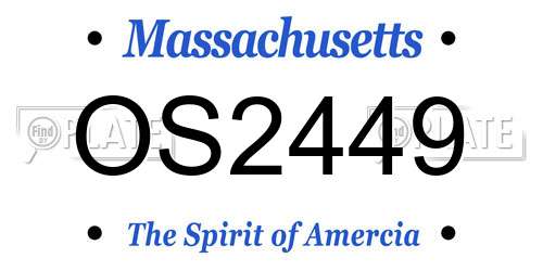 OS2449 Massachusetts License Plate