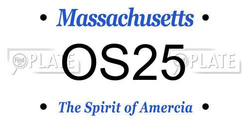 OS25 Massachusetts License Plate