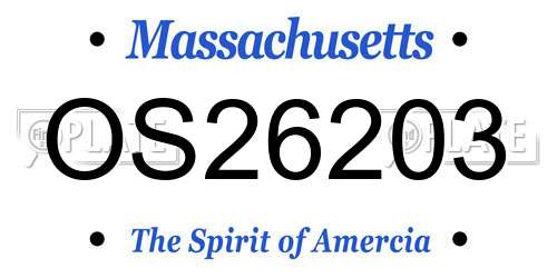 OS26203 Massachusetts License Plate
