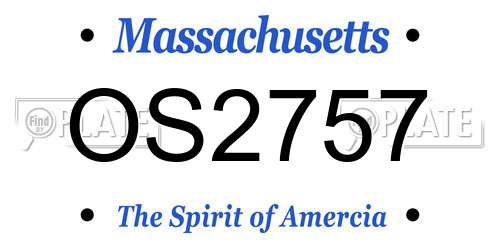 OS2757 Massachusetts License Plate