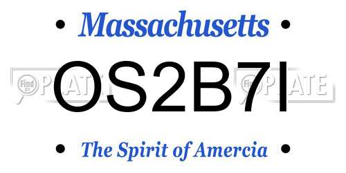 OS2B7I Massachusetts License Plate