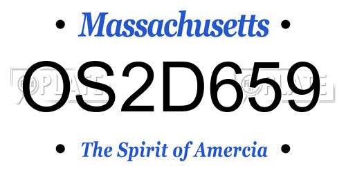 OS2D659 Massachusetts License Plate