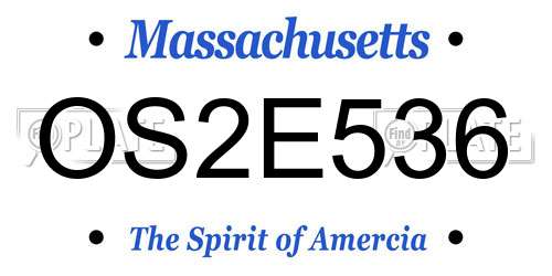 OS2E536 Massachusetts License Plate