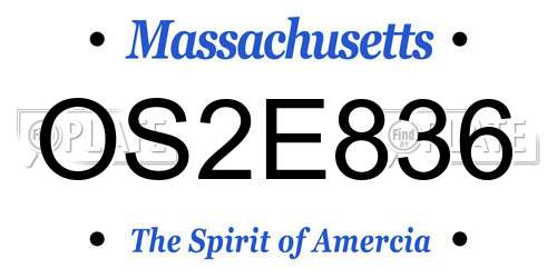 OS2E836 Massachusetts License Plate