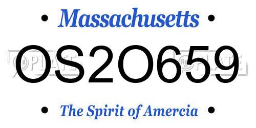 OS2O659 Massachusetts License Plate