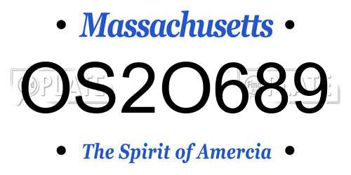 OS2O689 Massachusetts License Plate