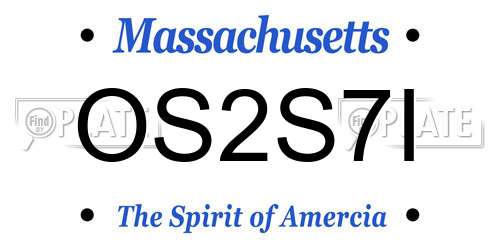 OS2S7I Massachusetts License Plate