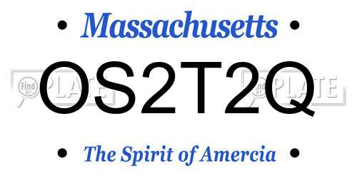 OS2T2Q Massachusetts License Plate