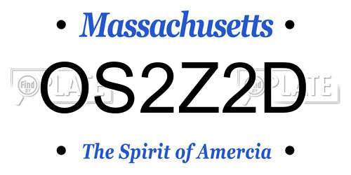 OS2Z2D Massachusetts License Plate