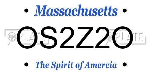 OS2Z2O Massachusetts License Plate