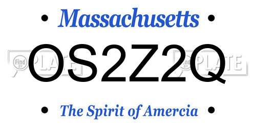 OS2Z2Q Massachusetts License Plate