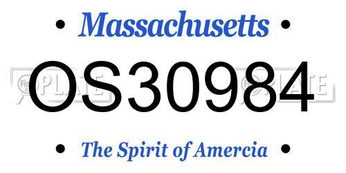OS30984 Massachusetts License Plate